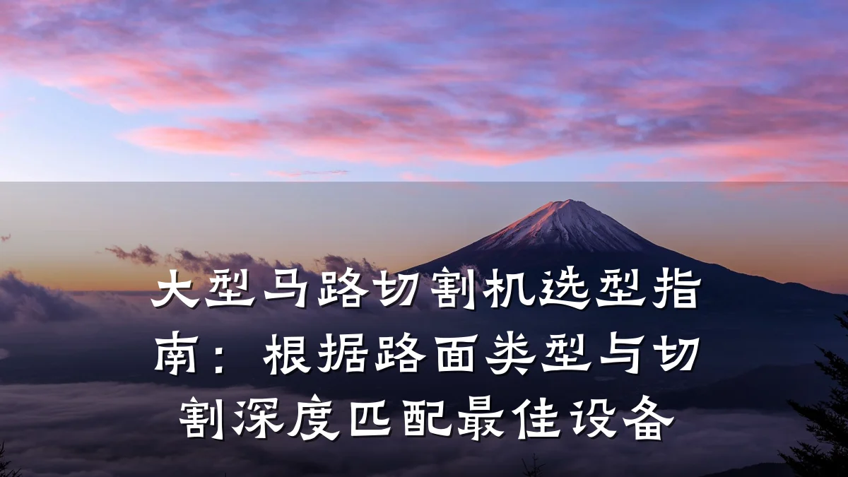 大型马路切割机选型指南：根据路面类型与切割深度匹配最佳设备