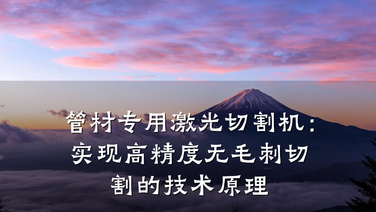 管材专用激光切割机：实现高精度无毛刺切割的技术原理