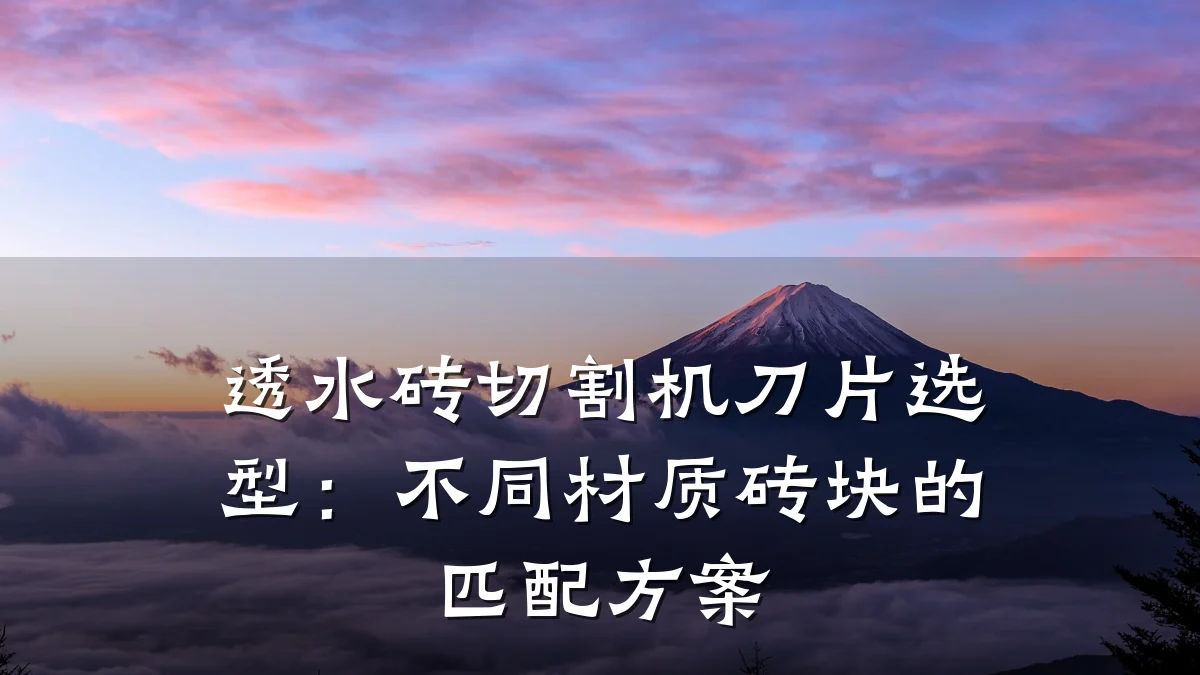 透水砖切割机刀片选型：不同材质砖块的匹配方案