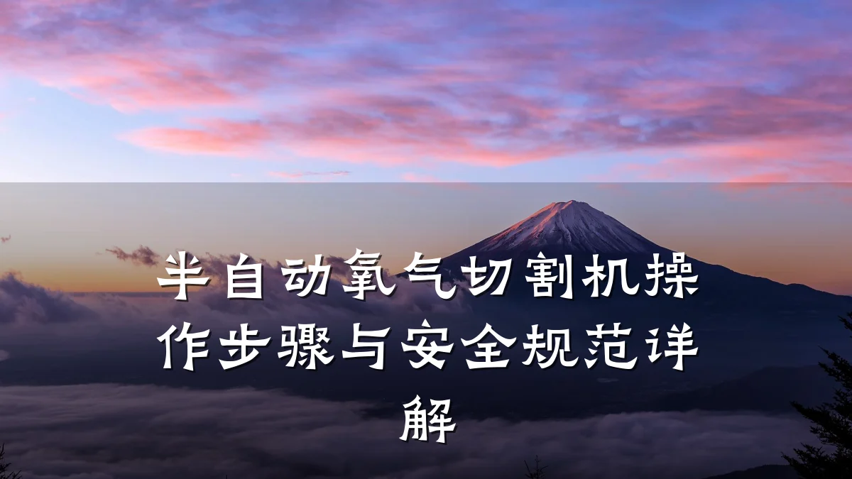 半自动氧气切割机操作步骤与安全规范详解