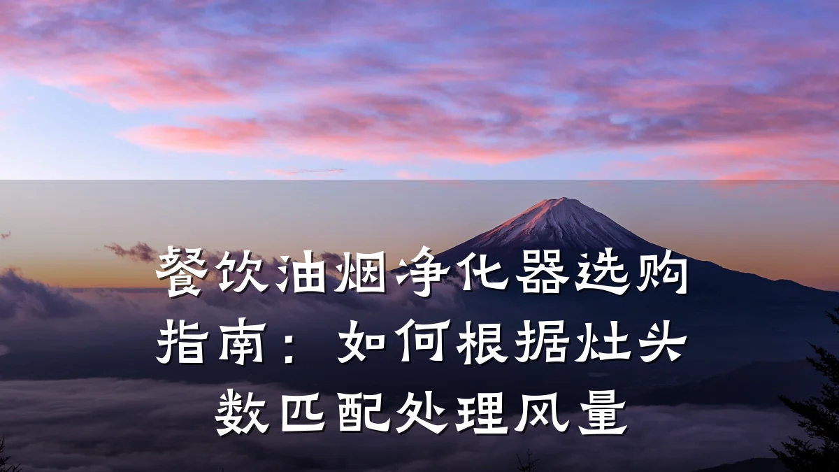 餐饮油烟净化器选购指南:如何根据灶头数匹配处理风量