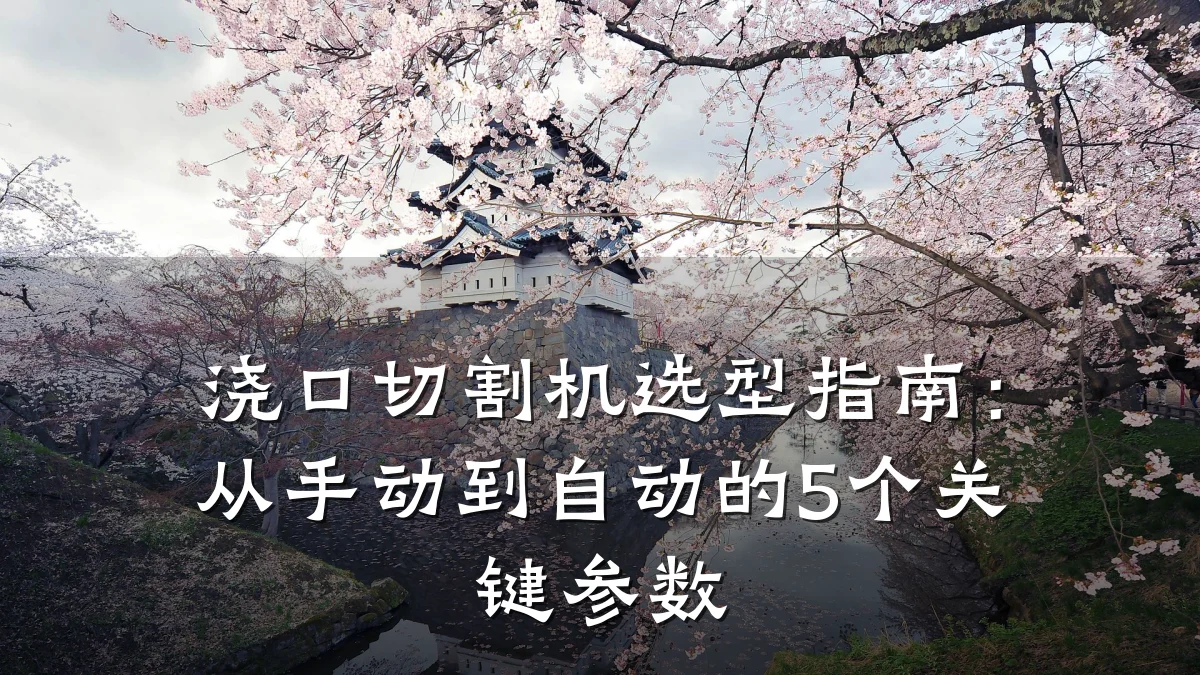 浇口切割机选型指南:从手动到自动的5个关键参数