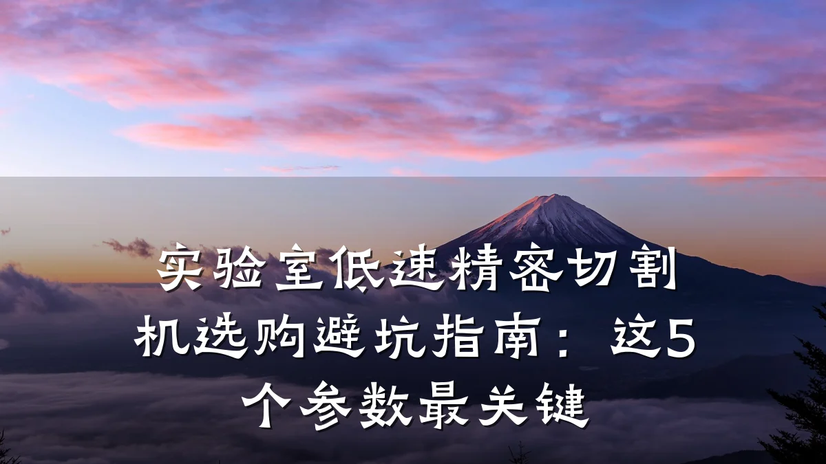 实验室低速精密切割机选购避坑指南:这5个参数最关键