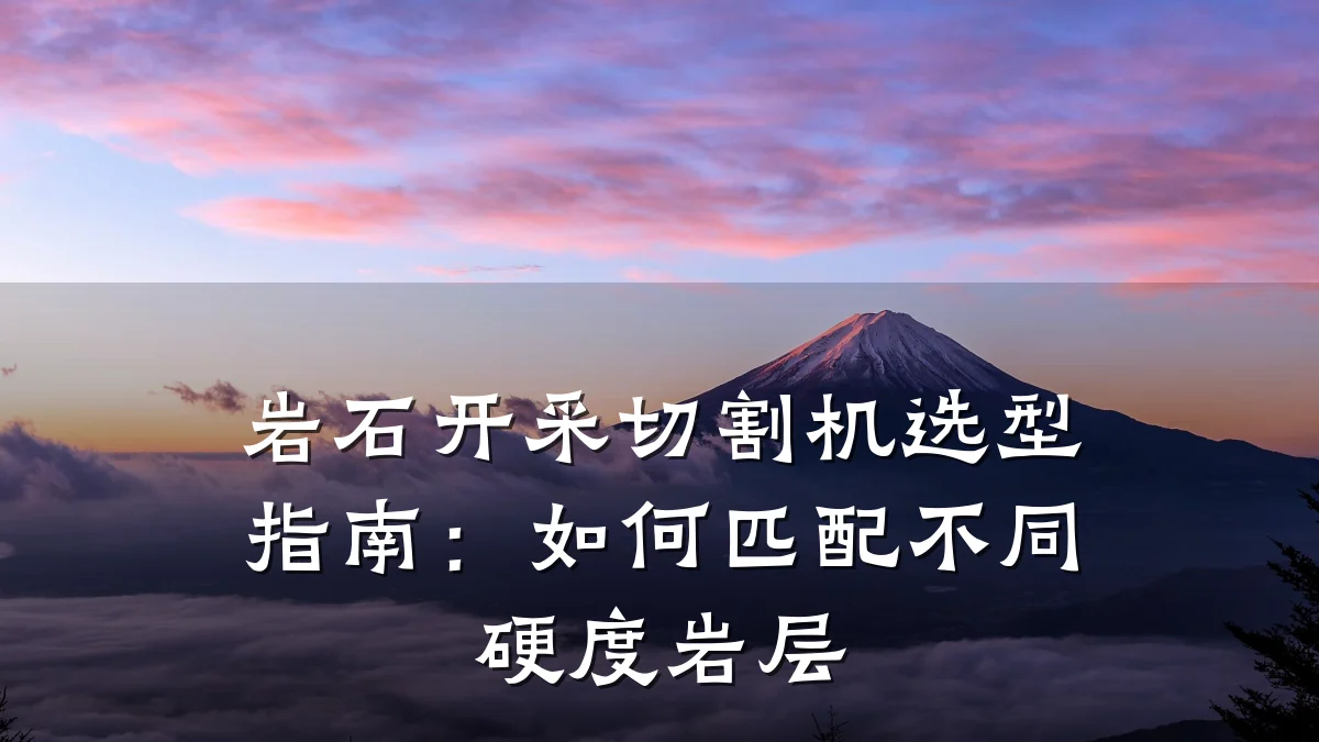 岩石开采切割机选型指南:如何匹配不同硬度岩层